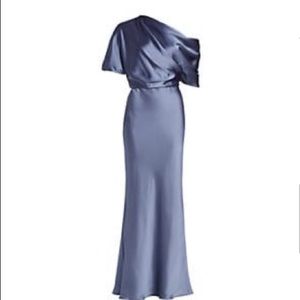 One shoulder satin gown